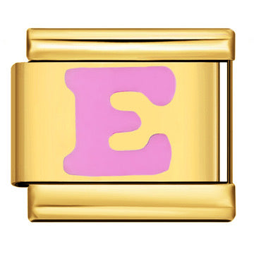 Gold Letter Italian Charm