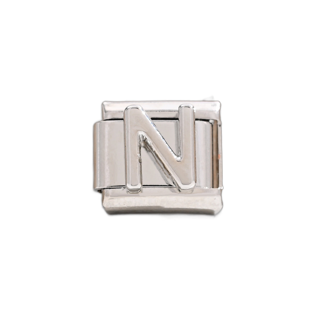 Silver Letter Italian Charm
