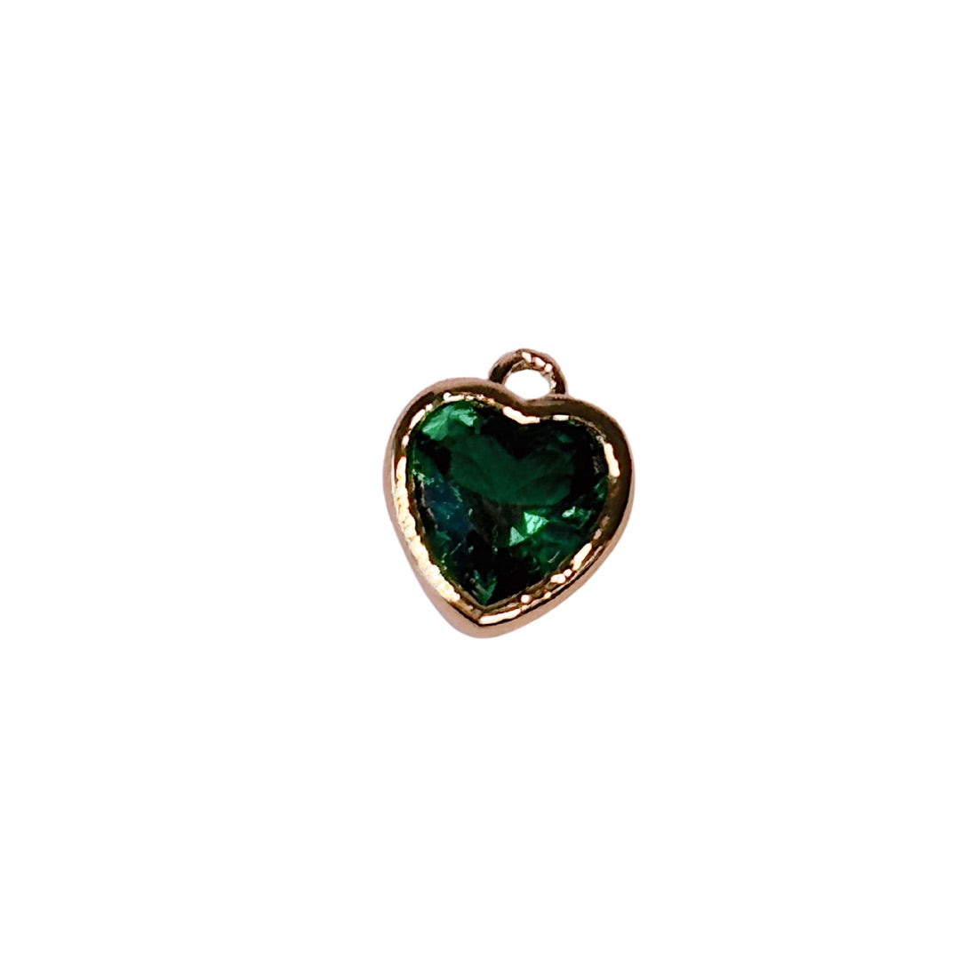 Heart Birthstone Gold Charm