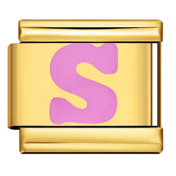 Gold Letter Italian Charm