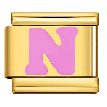 Gold Letter Italian Charm