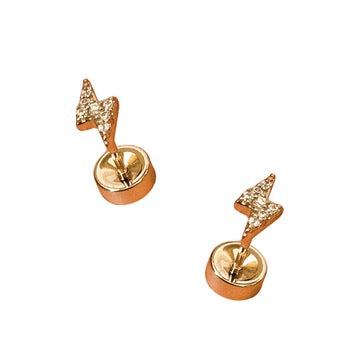 Lightning Bolt Flatback Screwback Stud (Single or Pair!)