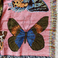 Moth Still Life Pink Tapestry Blanket