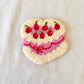 Cherry Heart Cake Mug Rug