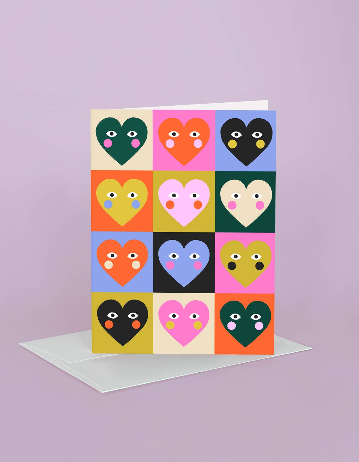 Checkerboard Hearts Greeting Card