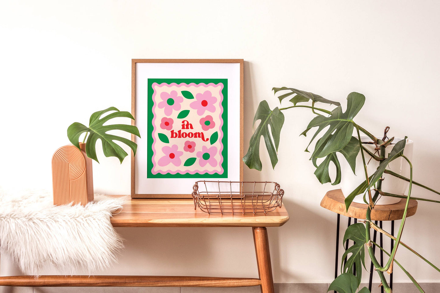 In Bloom - Retro Flower Art Print