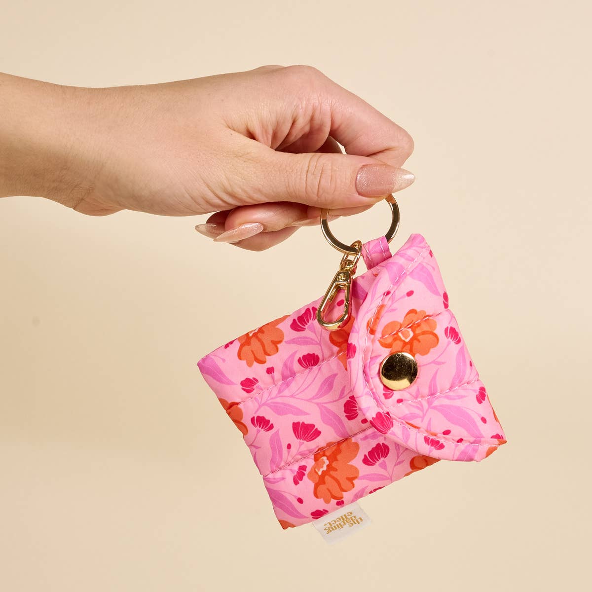 Puffy Earbud Case–Poppin' Petals Hot Pink