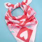 Cherry Heart Checkered Silky Feel Bandana Scarf