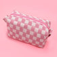 Checker Makeup Cosmetic Pouch Bag