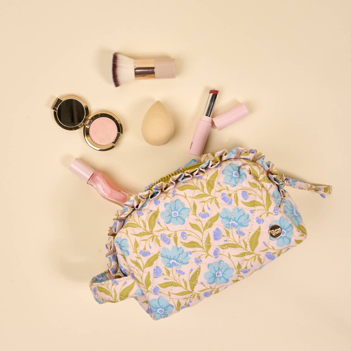 Poppin' Petals Quilted Cosmetic Pouch