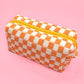 Checker Makeup Cosmetic Pouch Bag