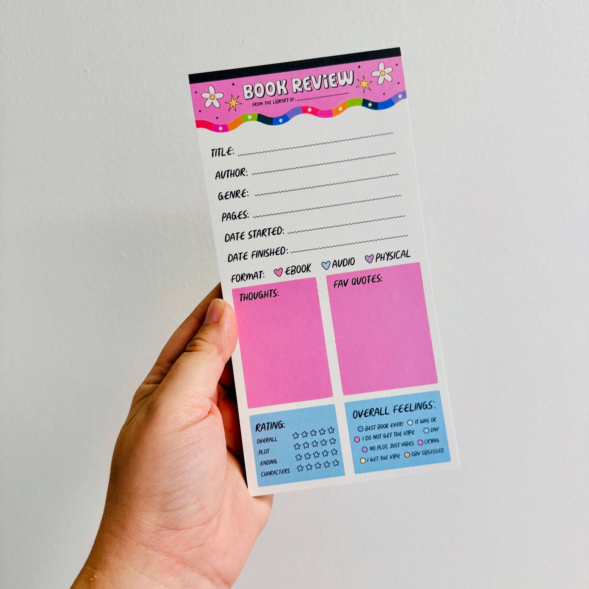 Book Review & Rating Notepad – Golden Hour Designs