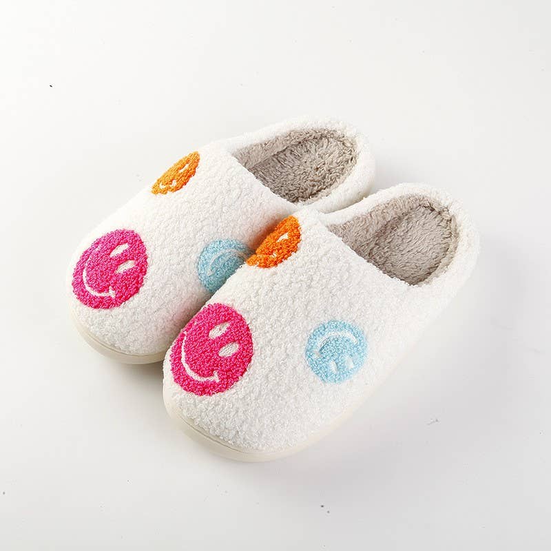 Pink Flower Plush Slippers