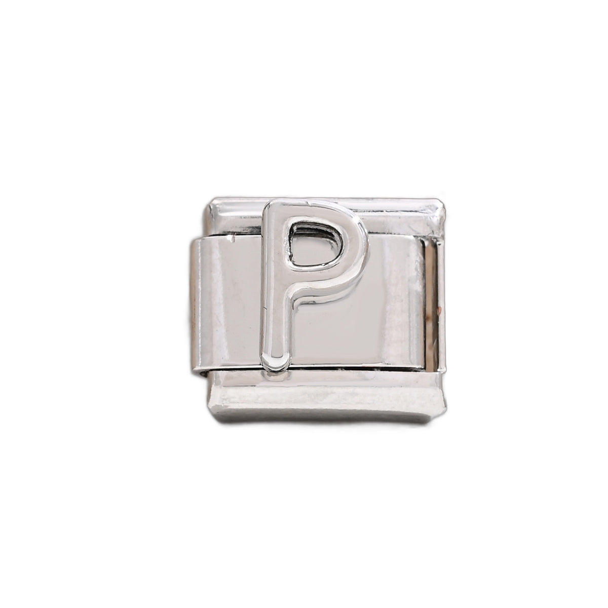 Silver Letter Italian Charm