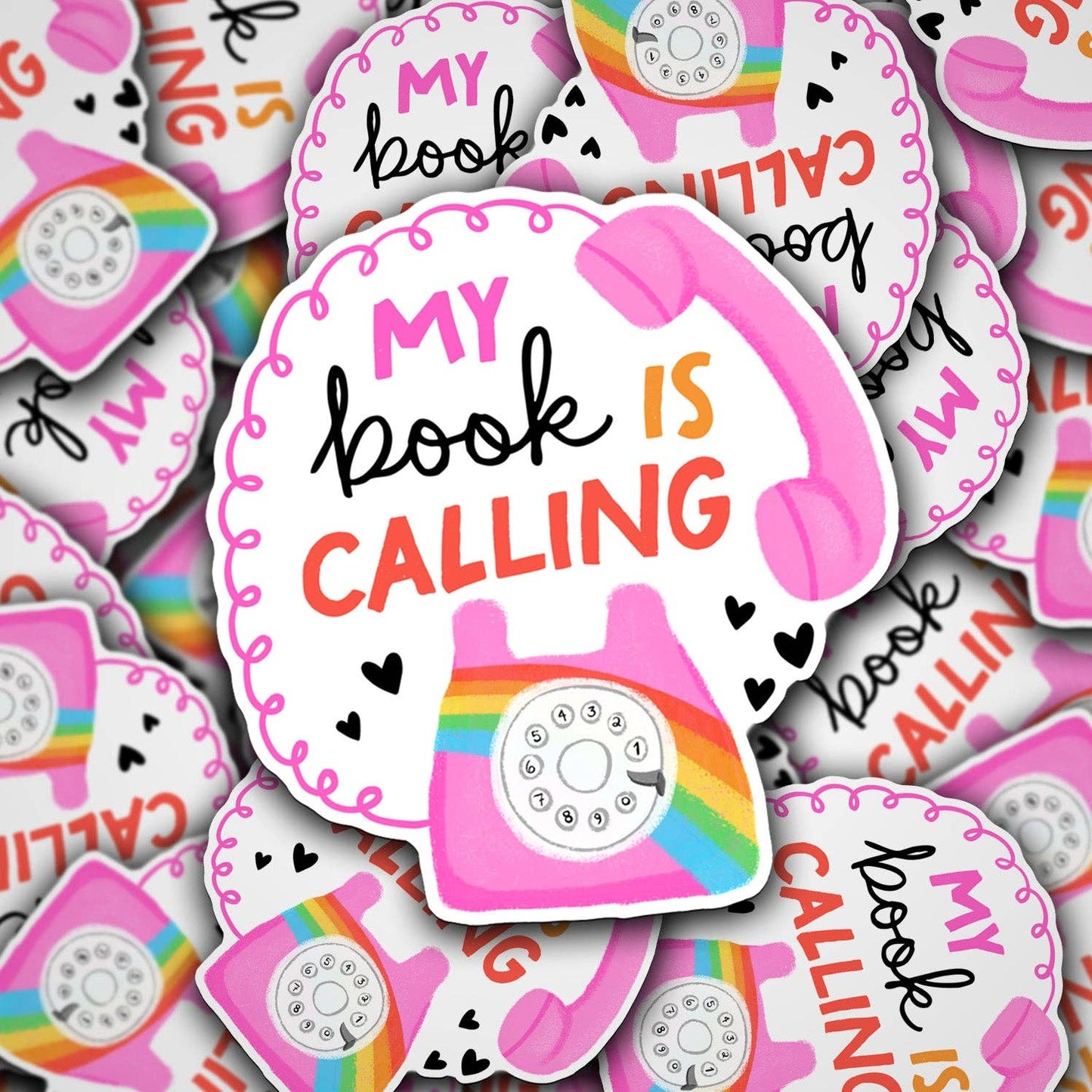 My Book Is Calling Sticker