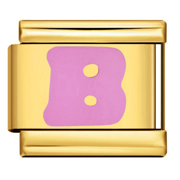 Gold Letter Italian Charm