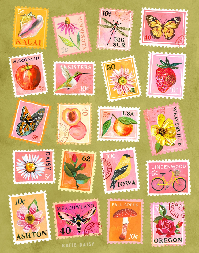 Stamp Collection Art Print