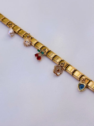 Custom Gold Italian Charm Bracelet