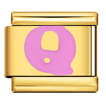 Gold Letter Italian Charm