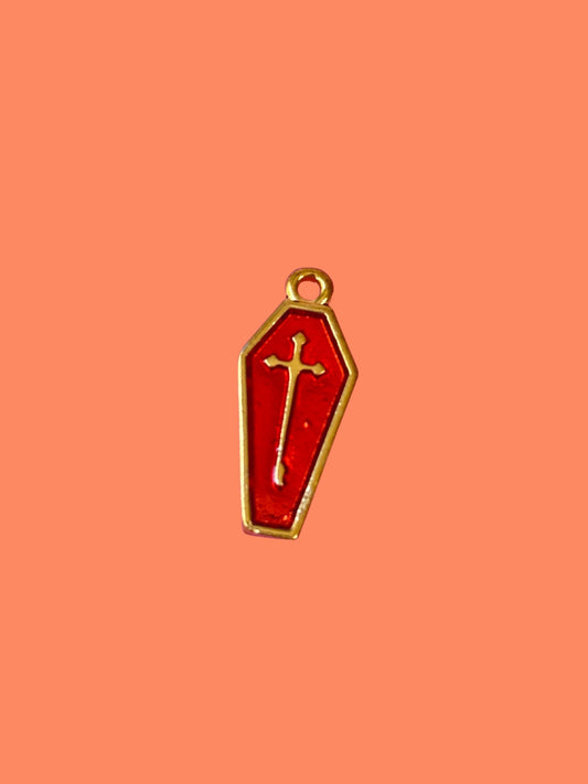 Spooky Coffin Gold Charm