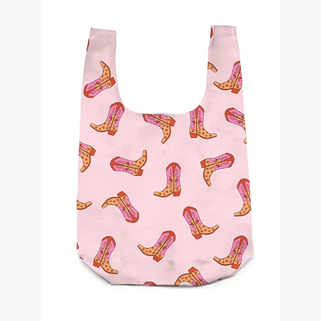 Pink Cowgirl Boot Bag Charm (Reusable Shopping Bag Inside)