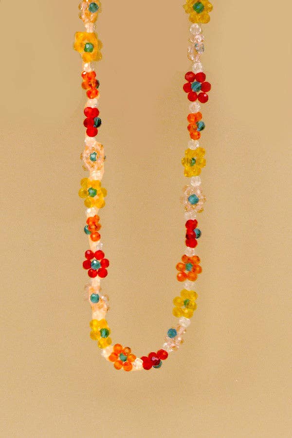 Beaded Flower Choker