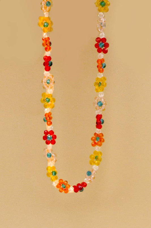 Beaded Flower Choker