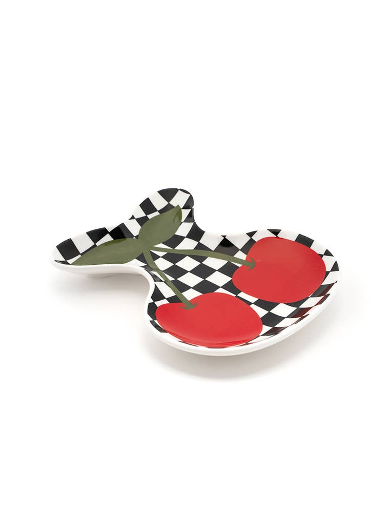 Checkered Cherry Trinket Dish