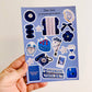 Junk Journal Stickers - Deep Blues