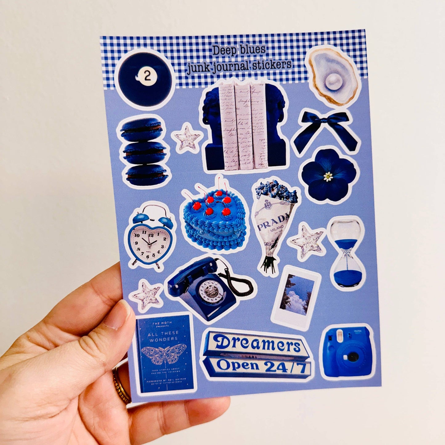 Junk Journal Stickers - Deep Blues