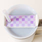 Purple Checker Tumbler Lid Tag