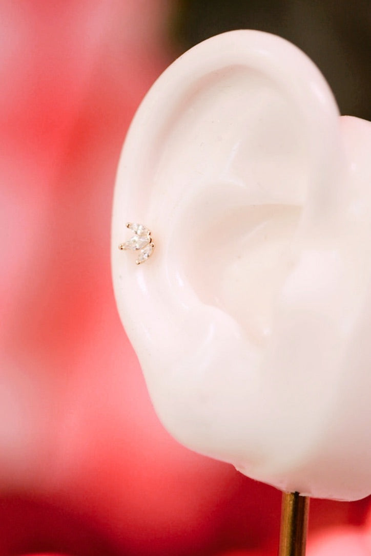 Mini Crown Jewel Flatback Stud