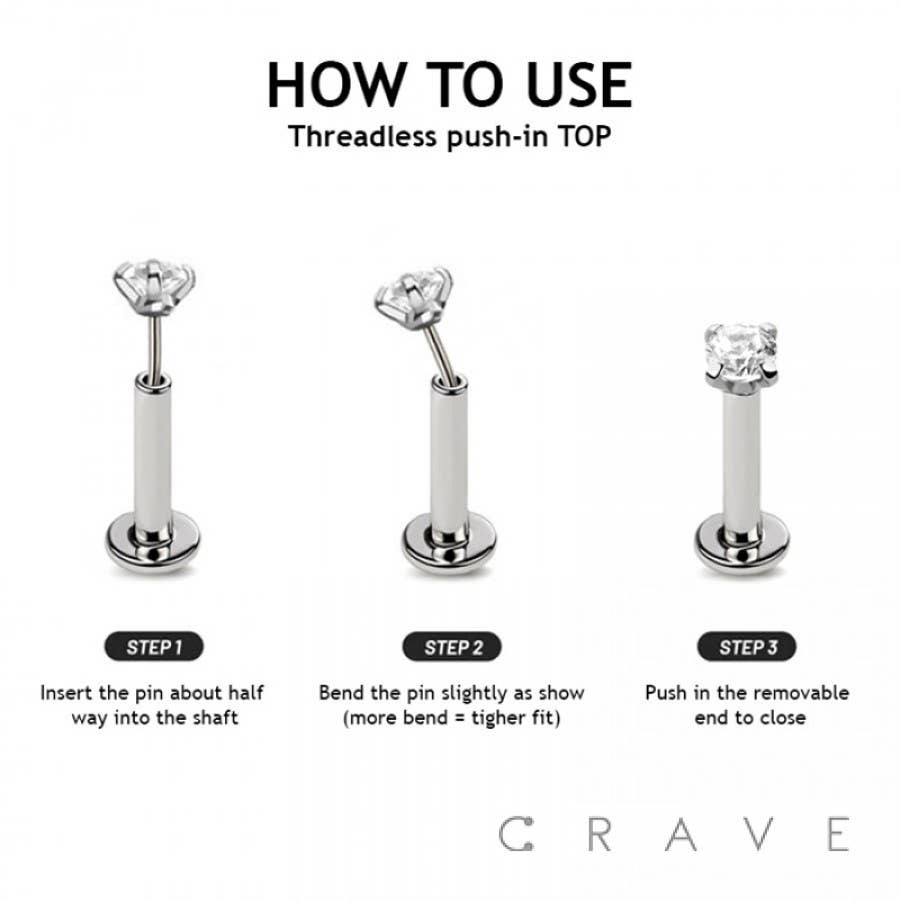 Cherry Gem Push Pin Flat-Back Stud