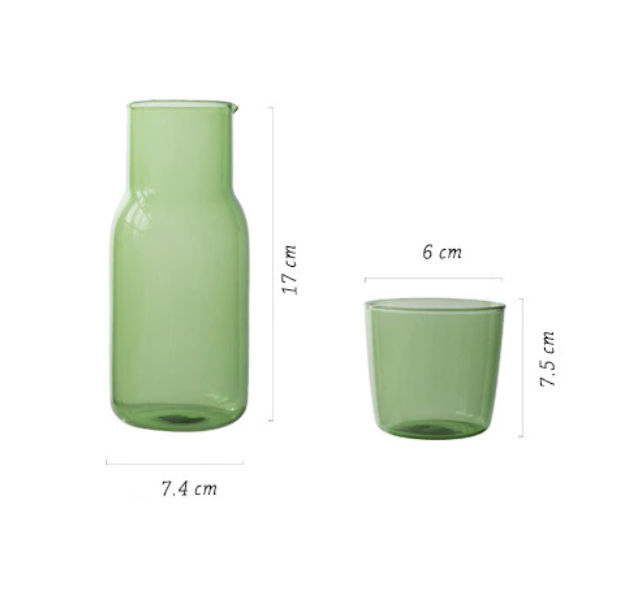 Colored Glass Carafe Set