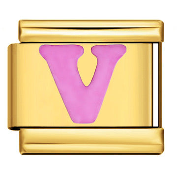 Gold Letter Italian Charm