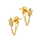 Sterling Silver CZ Aster Chain Stud (Single or Pair!)