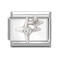 Silver CZ North Star Italian Charm