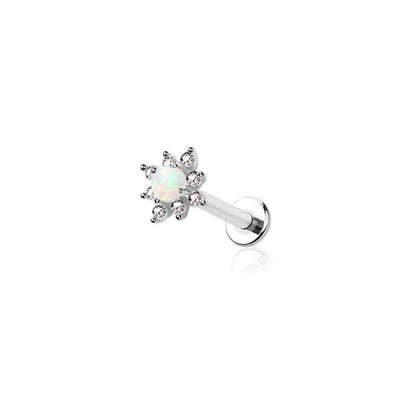 Opal Starburst Flat-Back Stud (Gold + Silver)