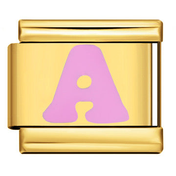 Gold Letter Italian Charm