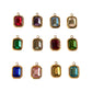 Square Cut Gold Birthstone Charms