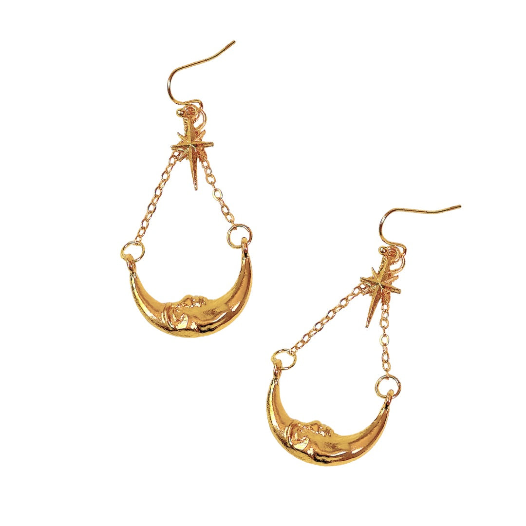 Lunar Charm Dangle Earrings