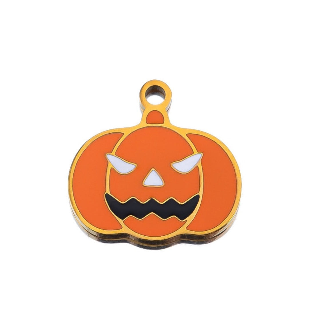 Gold Jack-o-lantern Charm