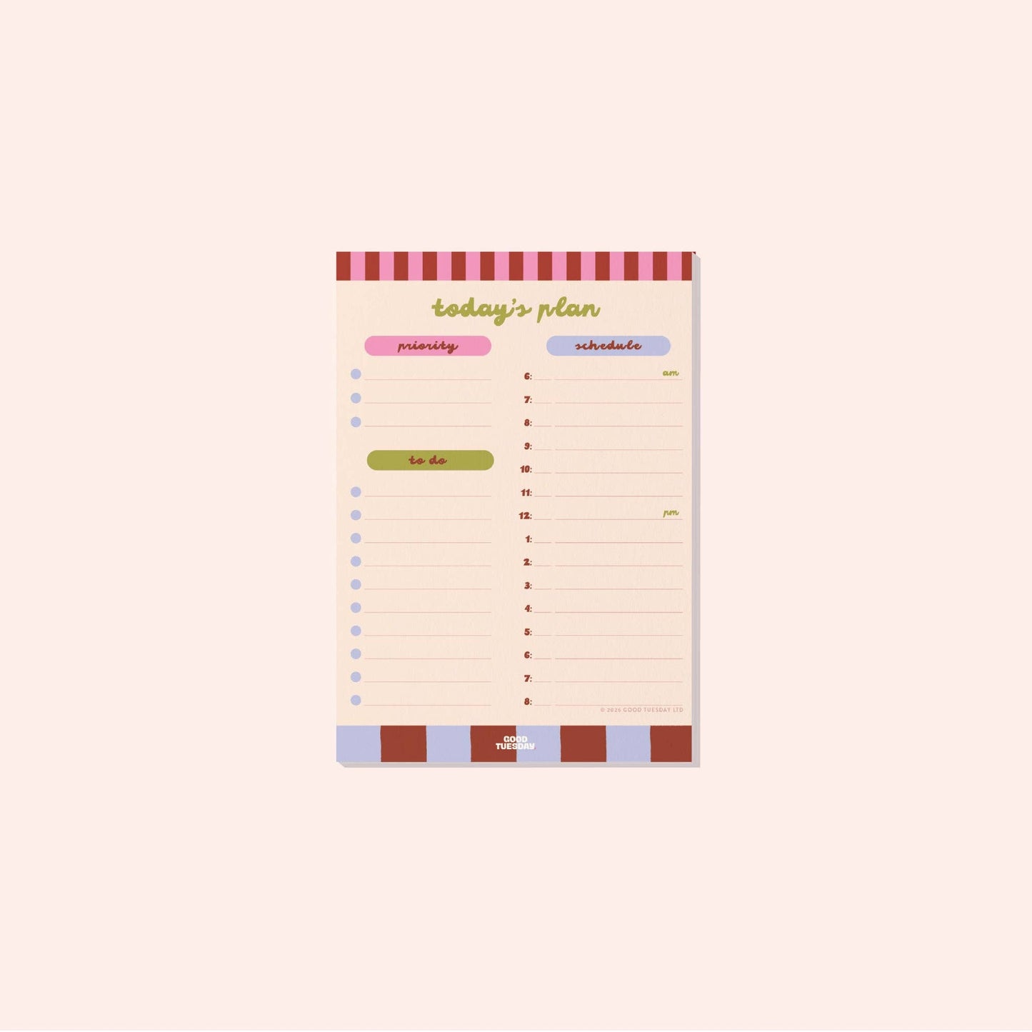 Checks & Stripes Daily Planner Pad