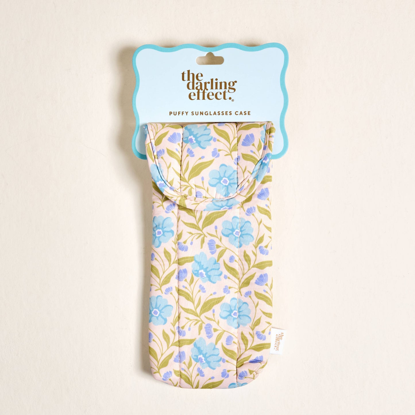 Puffy Sunglasses Case–Poppin' Petals Aqua