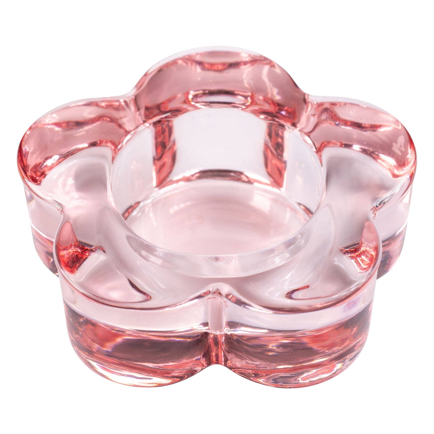 Glass Flower Tealight Holder