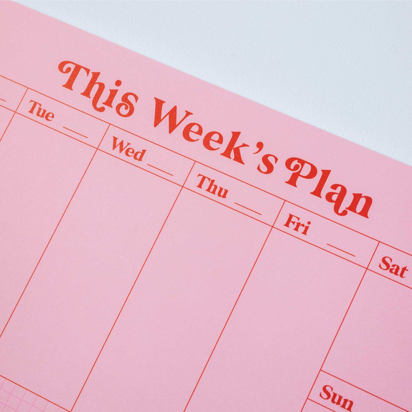 Pink & Red Weekly Planner Pad