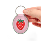 Strawberry Embroidered Keychain