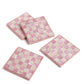 Pink Check Resin Coaster (Set of 4)