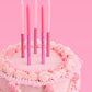 Pink Glitter Candles