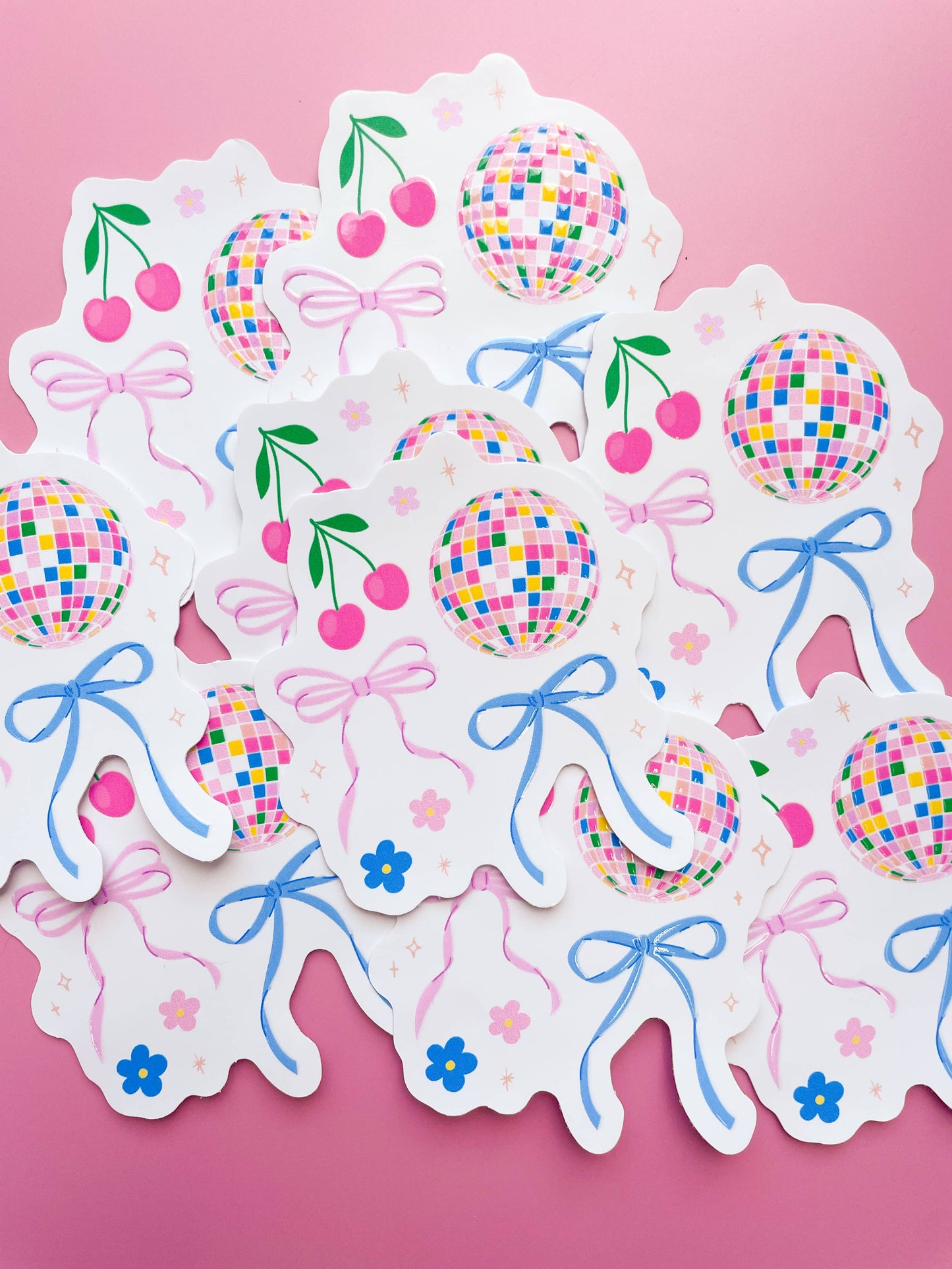 Disco Ball, Cherries & Bows Sticker